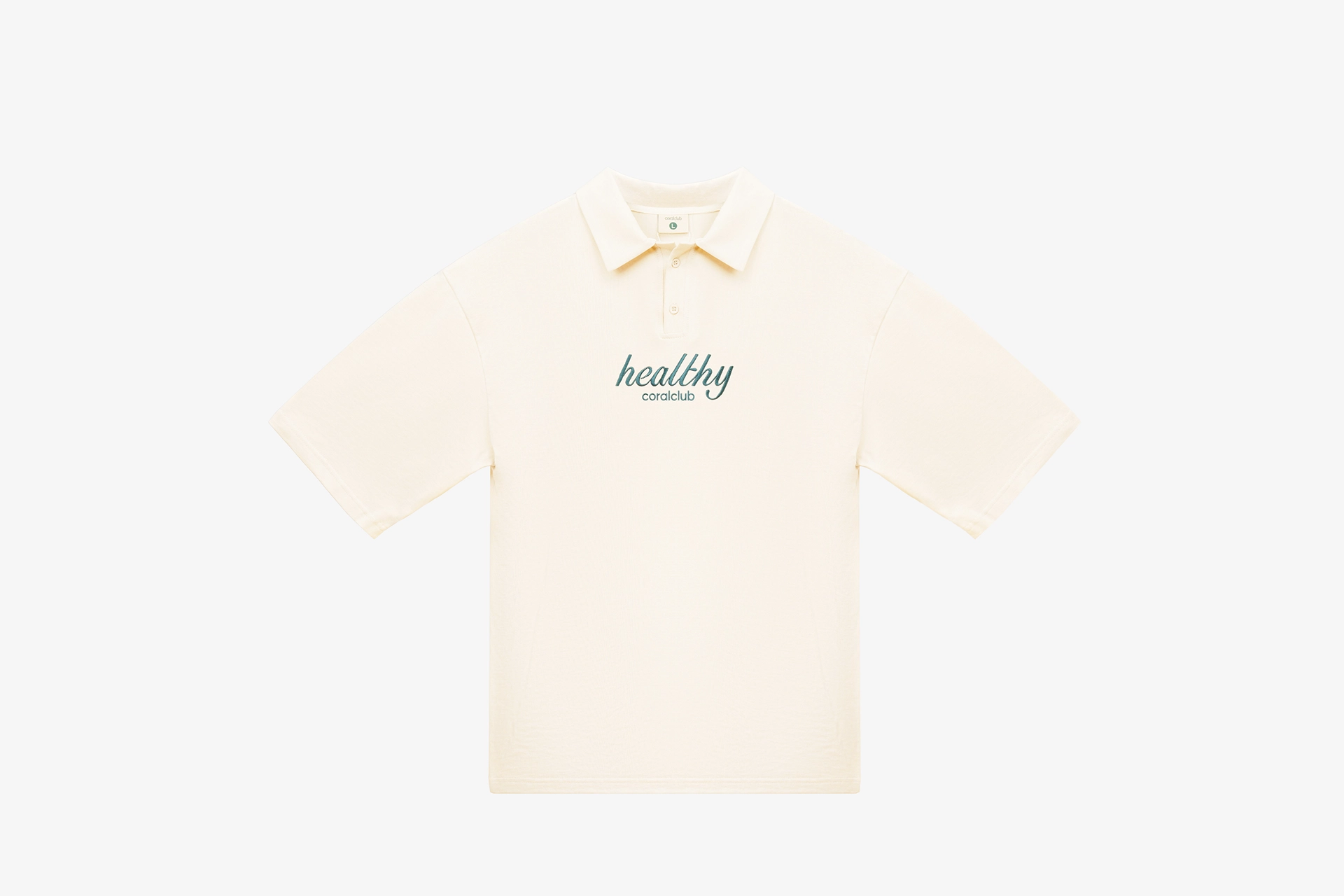 Футболка поло унисекс, бежевая